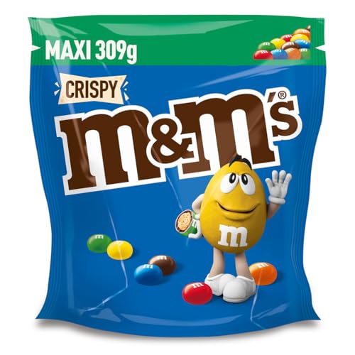 M&M'S Crispy, Schokolinsen mit Knusperkern, Schokolade, 1 Packung (1 x 309g) von M&M'S