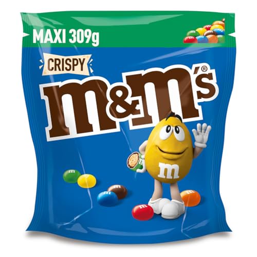 M&M'S Crispy, Schokolinsen mit Knusperkern, Schokolade, 1 Packung (1 x 340g) von M&M'S