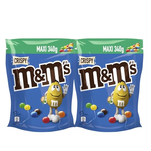 M&M'S Crispy 2x 340g Schokolinsen Knusperreiskern in Milchschokolade mit Zuckerüberzug von M&M'S