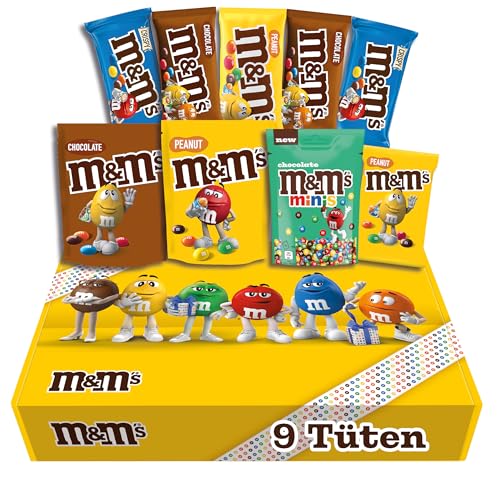 M&M´S Fan-Box I Schokolinsen Mix-Box I 7 Sorten I 9 Packungen I 724g I Peanut Crispy Schoko I Chocolate Minis von M&M'S