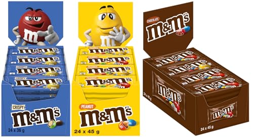 M&M’S Tripple-Mix, 72 Packungen mit drei verschiedenen Sorten - Crispy, Schokolade & Peanut - Süßigkeiten, Schokolinsen in bunten Farben, knackige Hülle, Süßigkeiten Box, Geschenk & Filmabend-Snacks M&M’S Tripple-Mix, 72 Packungen mit drei verschiedenen Sorten - Crispy, Schokolade & Peanut - Süßigkeiten, Schokolinsen in bunten Farben, knackige Hülle, Süßigkeiten Box, Geschenk & Filmabend-Snacks von M&M'S
