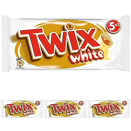 Twix White Schokoriegel | Karamell, Keks, Weiße Schokolade | Schokoladen-Multipack | 5 Riegel (5 x 46 g) (Packung mit 4) von M&M'S