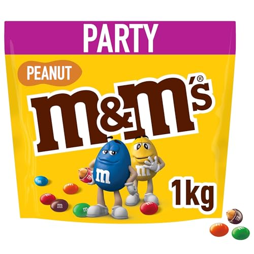 M&M'S Peanut Großpackung Schokolade, Ramadan Geschenke, Schokolinsen mit Erdnusskern, 1 Packung (1 x 1kg) von M&M'S