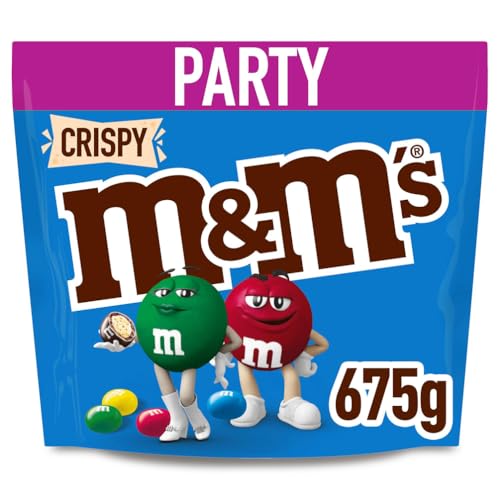 M&M'S Crispy, Schokolinsen aus Milchschokolade mit Knusperkern, Großpackung für Partys, Schokoladen-Geschenk & Filmabend-Snacks, 1 x 675g von M&M'S