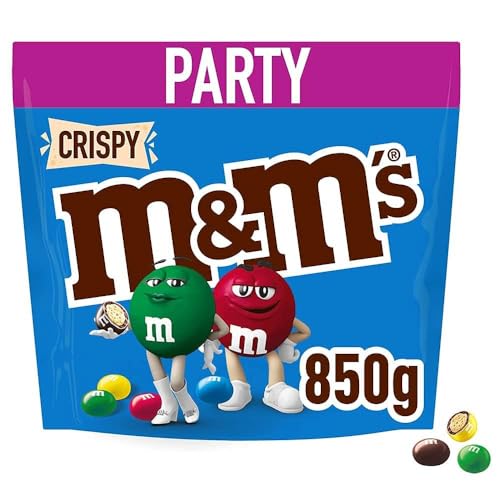 M&M'S Crispy Schokolade Großpackung | American Football Snacks | Schokolinsen mit Knusperkern | 850g von M&M'S
