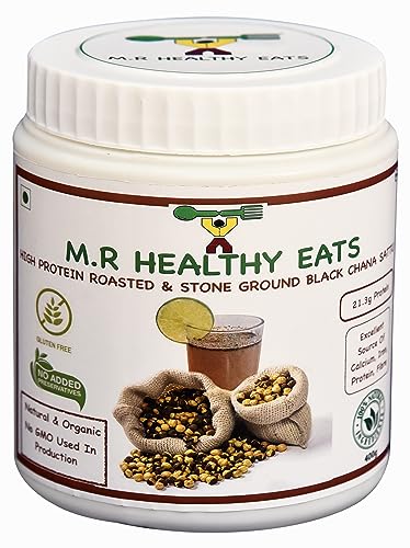 M.R Healthy Eats- High Protein, Roasted & Stone Ground Black Chana Sattu in Food-Grade Container (400g) von M.R Healthy Eats