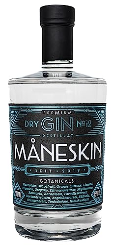 MÅNESKIN Dry Gin No.12 45% vol., 500 ml, Premium Gin aus Deutschland mit 18 Botanicals, frisch und vollmundig, handcrafted von MÅNESKIN