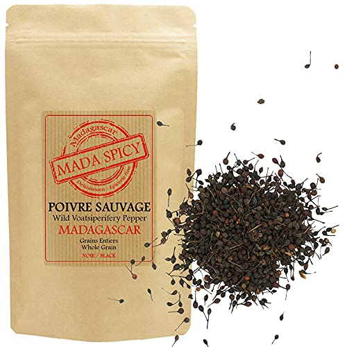 Wilder Madagaskar Urwaldpfeffer schwarz"voatsiperifery" 100g. Wiederverschließbaren Beutel Wilder Madagaskar Urwaldpfeffer schwarz"voatsiperifery" 100g. Wiederverschließbaren Beutel von MADA SPICY Madagascar Delicatessen - Epicerie fine