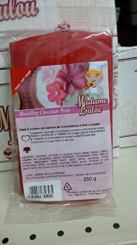 Zuckerpaste zum Abdecken von Dekorationen, rot, 250 g von MADAME LOULOU'