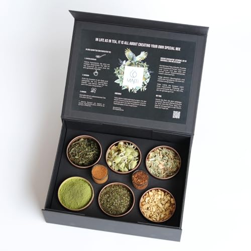 MAJTI ENERGY - Teebox zum Selbstmischen mit 100% reinen Biozutaten I Entdecke unzählige Kombinationen I Kreiere deinen persönlichen Lieblingstee - jedes Mal neu mit dieser wunderschönen DIY-Teebox MAJTI ENERGY - Teebox zum Selbstmischen mit 100% reinen Biozutaten I Entdecke unzählige Kombinationen I Kreiere deinen persönlichen Lieblingstee - jedes Mal neu mit dieser wunderschönen DIY-Teebox von MAJTI