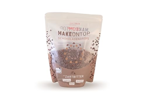 MAKECAKE zuckerfreie Schokoladendrops Zartbitter 1 Kg - ideal zum Backen, Naschen und für zuckerfreie Süßigkeitenherstellung von MAKECAKE