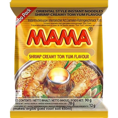 20x Instant Nudeln Tom Yum Shrimp Creamy 90g Jumbo Pack Fertiggericht von MAMA