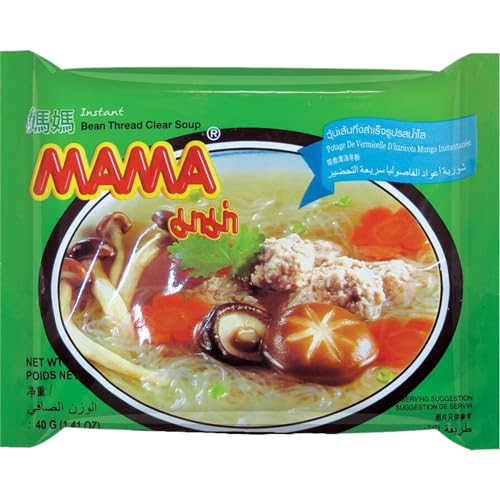 MAMA Instantglasnudeln klare Suppe – Leckeres Schnellgericht orientalischer Art – Authentisch thailändisch kochen – 30 x 40 g von MAMA
