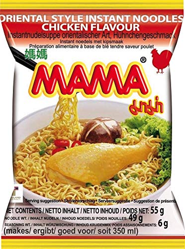 MAMA Instantnudeln mit Hühnerfleischgeschmack – Instantnudelsuppe orientalischer Art – Authentisch thailändisch kochen – 24 x 55 g von MAMA