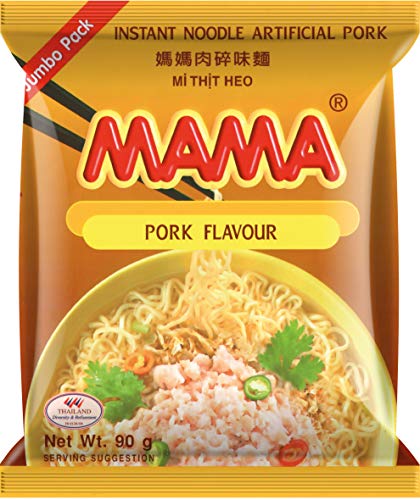 MAMA Instantnudeln mit Schweinefleischgeschmack – Instantnudelsuppe orientalischer Art – Authentisch thailändisch kochen – Im Bigpack – 10 x 90 g von MAMA