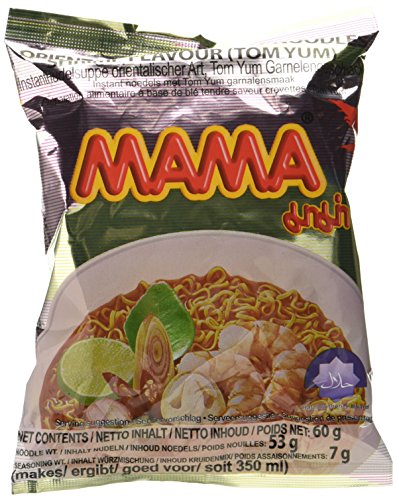 Mama Instant Nudeln Tom Yum Garnelen 60g, 45er Pack (45 x 60 g) von MAMA