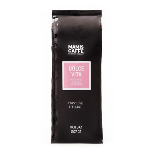 Mamis Caffè Dolce Vita (1 Kg) - Ganze Espressobohnen Mittel Gerösteter Kaffee mit leichter Süße - Italienischer Espresso mit dicker Crema - Perfekt als Cappuccino oder Latte Macchiato von MAMIS CAFFÈ Un amore italiano