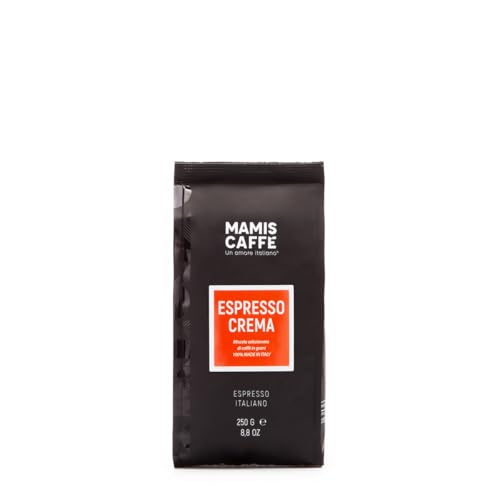 Mamis Caffè Espresso Crema (250gr) - Ganze Kaffee-Arabica/Robusta-Bohnen - Vollmundiger italienischer Espresso mit dicker Crema - Mittel Gerösteter Kaffee - Schoko-Aroma & leicht süßer Geschmack von MAMIS CAFFÈ Un amore italiano