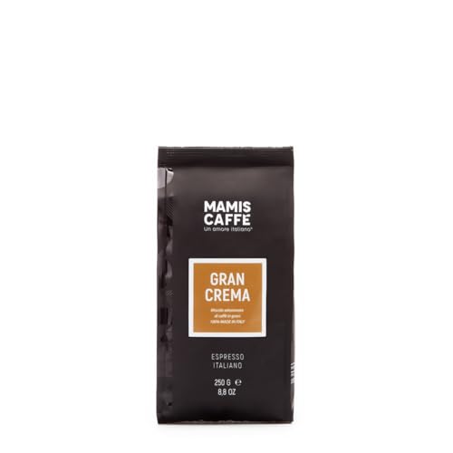 Mamis Caffè Gran Crema (250gr) - Ganze Espressobohnen - 100% Arabica-Bohnen - Fruchtiger, schokoladiger, leicht süßer Geschmack - Mittlere Röstung - Angebaut in Brasilien und Kolumbien von MAMIS CAFFÈ Un amore italiano