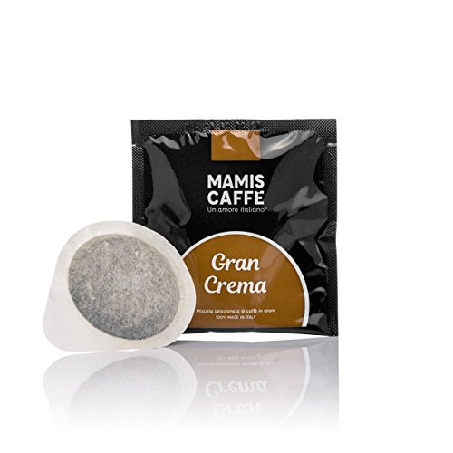 Mamis Caffè Gran Crema (150x7gr) - Kaffeepads für Kaffeemaschinen - 100 % Arabica-Bohnen - Fruchtiger, schokoladiger, leicht süßer Geschmack - Mittlere Röstung - Angebaut in Brasilien und Kolumbien von MAMIS CAFFÈ Un amore italiano
