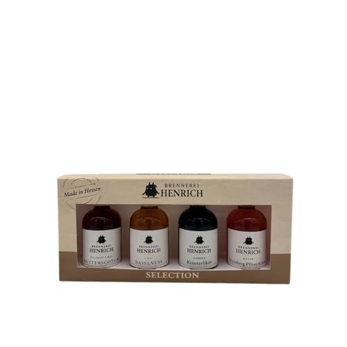 4er Tasting-Set - Butterscotch - Haselnusslikör - Kräuterlikör - Weinbergpfirsich - 4 x 50ml Miniaturen - 20-35% vol - Likör Geschenkset - Geschenkbox - Geschenk für Frauen & Männer 4er Tasting-Set - Butterscotch - Haselnusslikör - Kräuterlikör - Weinbergpfirsich - 4 x 50ml Miniaturen - 20-35% vol - Likör Geschenkset - Geschenkbox - Geschenk für Frauen & Männer von MANDARINA