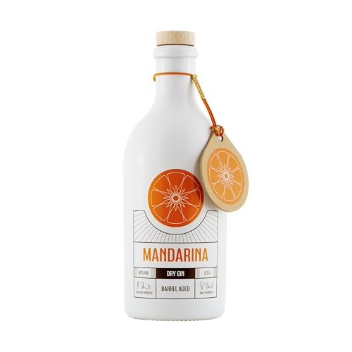 Mandarina Barrel Aged Gin 42% Vol. 0,5l | im Kastanienfass gereift mit 11 Botanicals wie Mandarine, Orange, Limette, Wacholder... handcrafted Citrus Gin von MANDARINA
