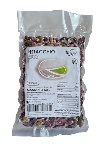 Sizilianische Pistazie mit Schale - Trockenfrüchte Quelle für Vitamine und Ballaststoffe - Glutenfrei (250g) von MANDORLE MELI