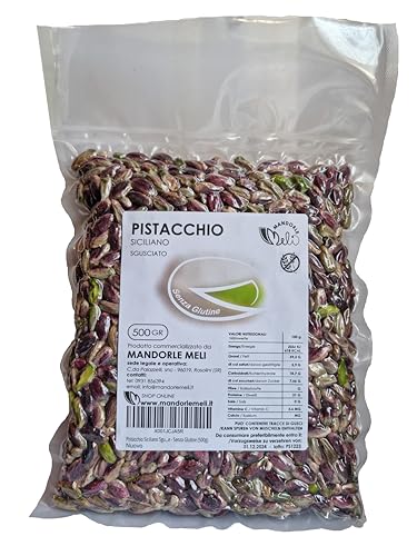 Sizilianische Pistazie mit Schale - Trockenfrüchte Quelle für Vitamine und Ballaststoffe - Glutenfrei (500g) von MANDORLE MELI