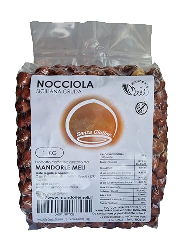 Sizilianische Rohhaselnuss - Trockenfrucht Quelle von Vitaminen und Ballaststoffen - Glutenfrei (1kg) von MANDORLE MELI