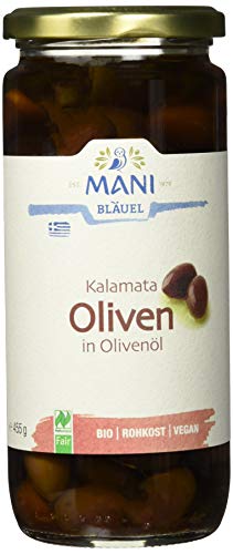 MANI Kalamata Oliven in Olivenöl, bio, 1er Pack (1 x 455 g) von MANI