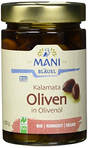 MANI Kalamata Oliven in Olivenöl, bio, 2er Pack (2 x 280 g) von MANI