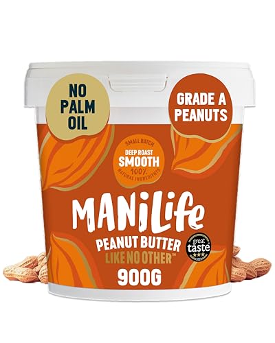 ManiLife Erdnussbutter, Peanut Butter, Deep Roast Smooth, 900-g-Dose, Erdnussmus aus besten argentinischen Erdnüssen, vegan, erdnussbutter ohne zucker und palmöl, ohne GVO, bulk erdnussbutter creamy ManiLife Erdnussbutter, Peanut Butter, Deep Roast Smooth, 900-g-Dose, Erdnussmus aus besten argentinischen Erdnüssen, vegan, erdnussbutter ohne zucker und palmöl, ohne GVO, bulk erdnussbutter creamy von MANÍLIFE