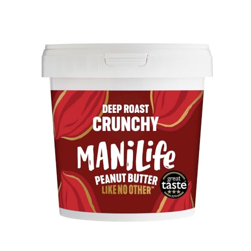 ManiLife Erdnussbutter - Peanut Butter - Alles Natürlich, ein Anbaugebiet, ohne Zuckerzusatz, ohne Palmöl – Deep Roast Crunchy (1 x 900g) von MANÍLIFE