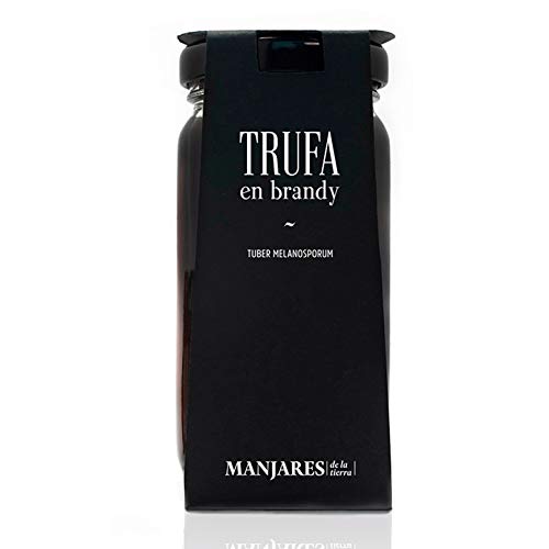 Manjares de la Tierra - Schwarze Trüffel (Tuber melanosporum) aus Teruel an Brandy zum Kochen - Spanisches Erzeugnis - Sarrión, weltweite Trüffelhauptstadt. von MANJARES DE LA TIERRA