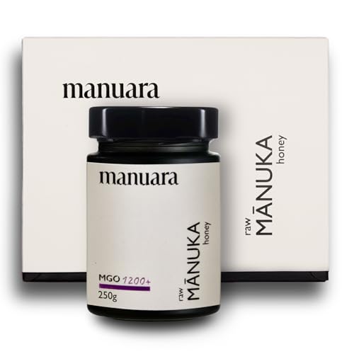 Original Manuka Honig aus Neuseeland 1200+ MGO UMF 25 – 250g im Glas – laborgeprüft mit zertifiziertem Methylglyoxal-Gehalt | 100% natürliche Qualität | naturbelassen und rein Original Manuka Honig aus Neuseeland 1200+ MGO UMF 25 – 250g im Glas – laborgeprüft mit zertifiziertem Methylglyoxal-Gehalt | 100% natürliche Qualität | naturbelassen und rein von MANUARA