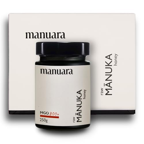 Original Manuka Honig aus Neuseeland 800+ MGO UMF 20 – 250g im Glas – laborgeprüft mit zertifiziertem Methylglyoxal-Gehalt | 100% natürliche Qualität | naturbelassen und rein Original Manuka Honig aus Neuseeland 800+ MGO UMF 20 – 250g im Glas – laborgeprüft mit zertifiziertem Methylglyoxal-Gehalt | 100% natürliche Qualität | naturbelassen und rein von MANUARA