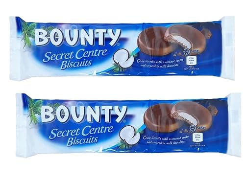 Bounty Secret Centre Biscuits Knusprige Kekse Mit Kokosnusskern Und Milchschokolade Vorteilspackung 2 x 132g von MAR
