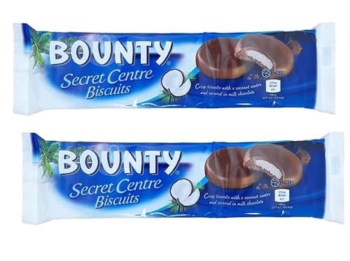 Bounty Secret Centre Biscuits Knusprige Kekse Mit Kokosnusskern Und Milchschokolade Vorteilspackung 2 x 132g von FOXCUP
