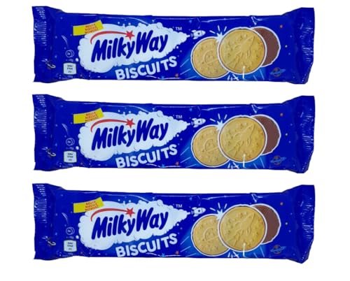 Milky Way Biscuits Mürbteigkeks Mit Milchschokoladenboden Vorteilspackung 3 x 108g von MAR