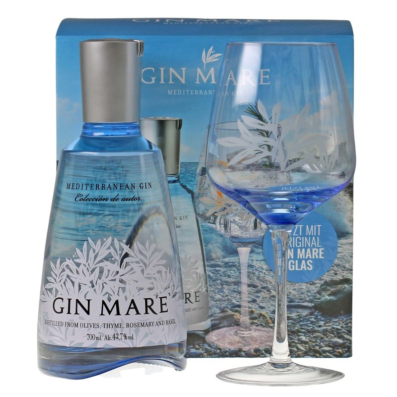 Gin Mare Geschenkset mit Glas 0,7 L 42,7% vol Gin Mare Geschenkset mit Glas 0,7 L 42,7% vol von Gin Mare