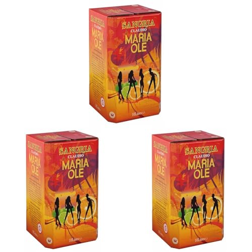 MARIA OLE - Rotwein Sangria 10L Bag in Box (1 x 10L) (Packung mit 3) von MARIA OLE