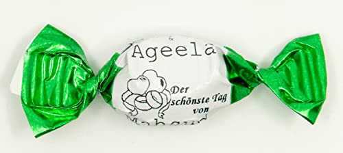 Individuell bedruckte Event- und Hochzeitsbonbons, 1000 g Fruchtmischung, 200 Bonbons (Grün) von MARIP