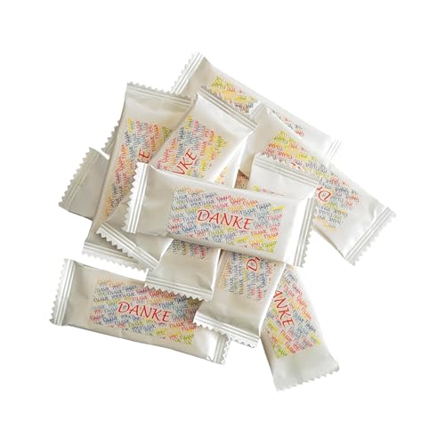 Leckere Erdbeer-Kaubonbons mit Danke-Aufschrift, 500er Pack, Gastgeschenk für Hochzeiten, Kommunion, Geburtstag von MARIP