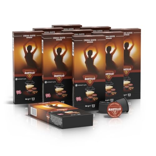 Martello Kaffeekapseln | CREMA GUSTO | UTZ Zertifiziert | Nachhaltig und Fair | Von Hand Gepflückt | Master Packung 100 Kapseln (10 x 10), Für Martello-Kapselmaschinen von MARTELLO Cafe