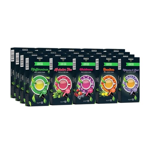 Martello Tee Probierset - Frische, aromatische Blätter - 200 Kapseln (20 x 10), BITTE BEACHTEN – Nur für Martello Kapselmaschinen kompatibel… von MARTELLO Cafe