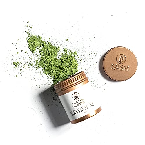 Ceremonial Grade Matcha Pulver 30g – Erste Ernte, steingemahlen, doppelt beschattet, reich an Umami, Chlorophyll und Antioxidantien, für bis zu 30 Tassen von MATCHA MOMENTS von Matcha Moments