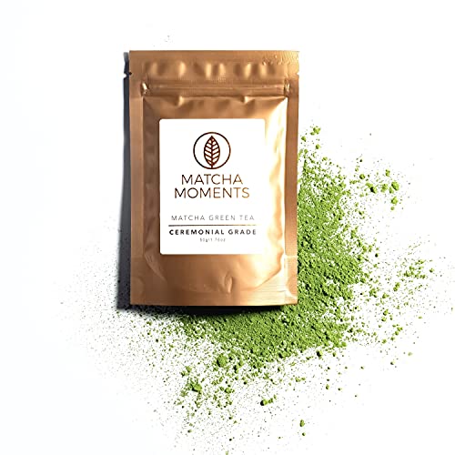 Ceremonial Grade Matcha Pulver 50g – Erste Ernte, steingemahlen, doppelt beschattet, reich an Umami, Chlorophyll und Antioxidantien, für bis zu 50 Tassen von MATCHA MOMENTS von Matcha Moments