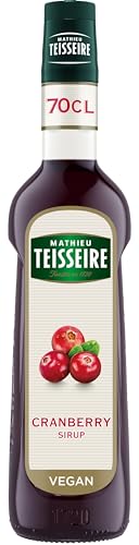 Mathieu Teisseire Cranberry Sirup, für Getränke, Erfrischungsgetränke, Cocktails und Desserts, Flasche 25 cl von MATHIEU TEISSEIRE