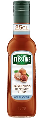 Mathieu Teisseire Haselnuss 0% Zuckerfreier Sirup, Für Getränke, Erfrischungsgetränke, Cocktails, Kaffee und Desserts, 25 cl Flasche von Mathieu Teisseire