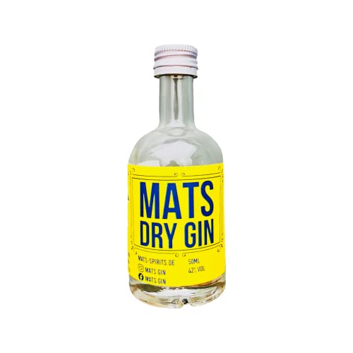 MATS Dry Gin © - 50ml 42% - Der einzigartige Dry Gin mit der Buddhas Hand Zitrone - Schonend von Hand destilliert in kleinen Chargen von MATS Premium Dry Gin